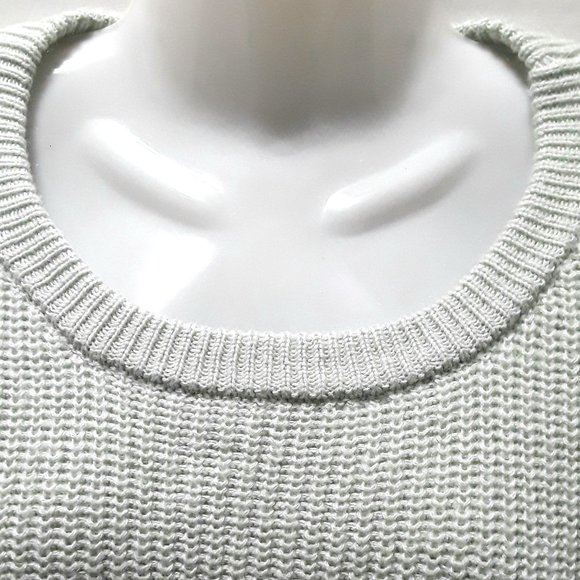 Banana Republic Wool Blend Popover Knit Sweater Butterfly Front Dusty Aqua XL - Picture 4 of 13